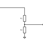 A wiring schematic showing a basic voltage divider.