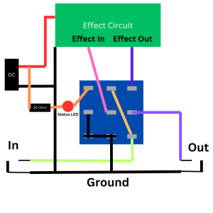 3PDT/Guitar pedal foot switch wiring diagram.