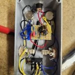 Inside of a Harmonic Jerculator clone build on stripboard.