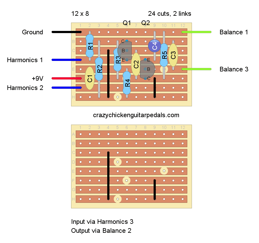 Strip board layout of the Harmonic Jerculator