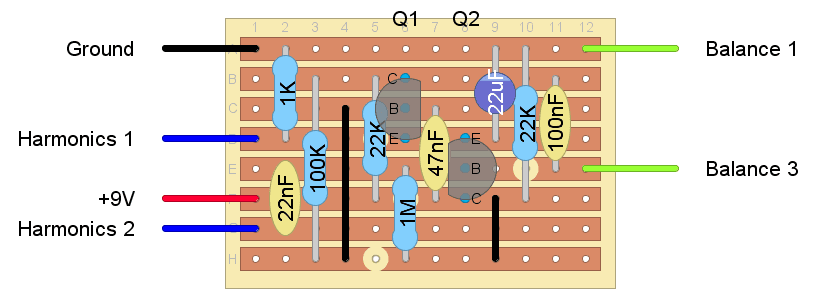 Example of a computer generator populated stripboard.