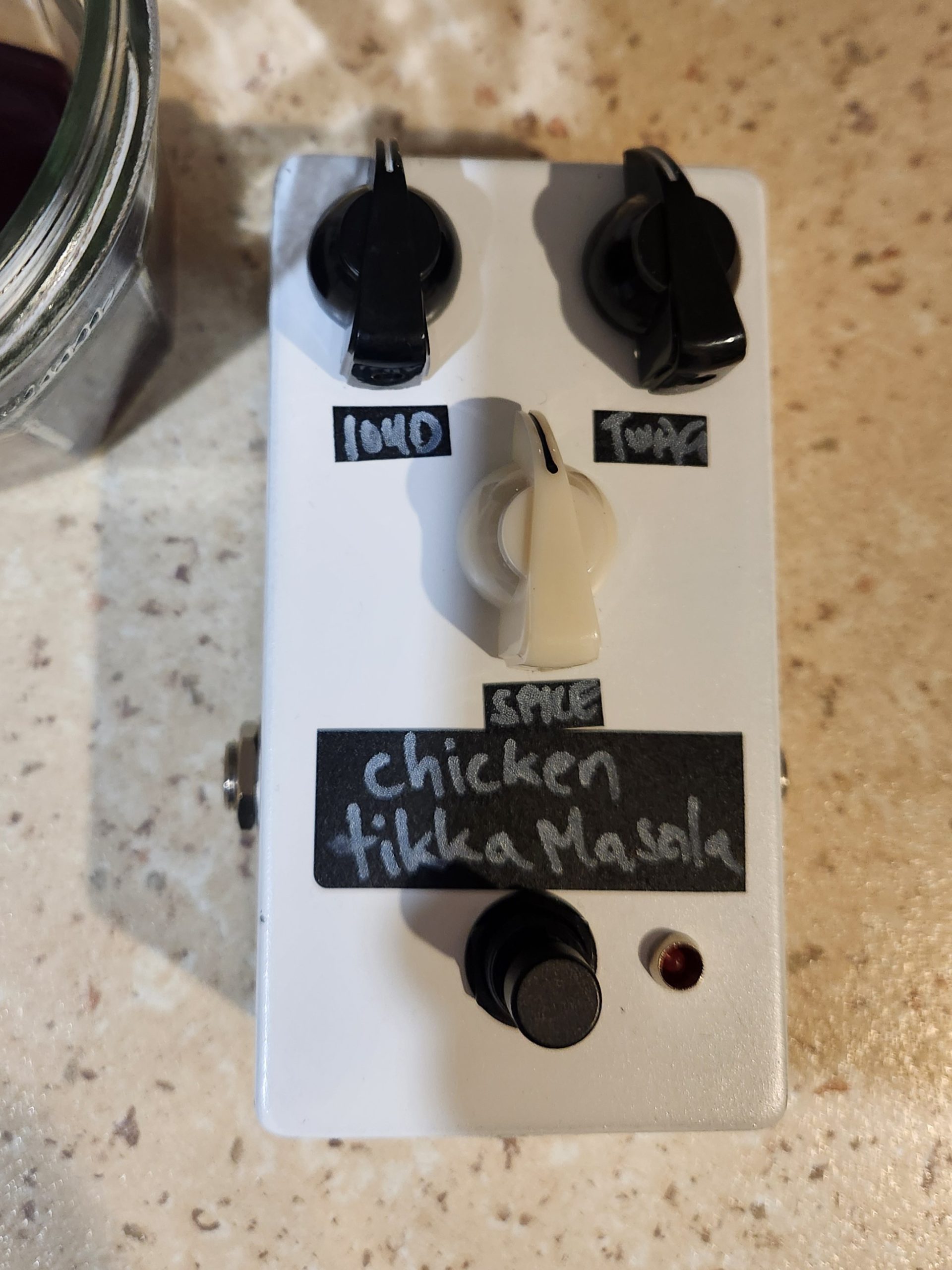 Outside casing of a Purple Plexi clone, named the Chicken Tikka Masala.