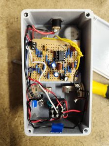 Inside wiring of a homemade TS808 model Ibanez Tube Screamer.