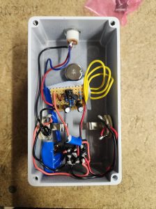 Inside of a home made Speaker Cranker guitar pedal.