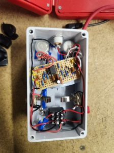 Inside of a homemade Marshall Bluesbreaker pedal.