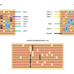 Stripboard layout for a Marshall Bluesbreaker guitar pedal.